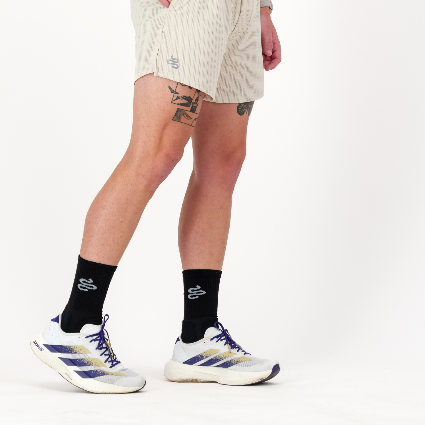 VITA MOHAIR CREW RUN SOCKS | BLACK