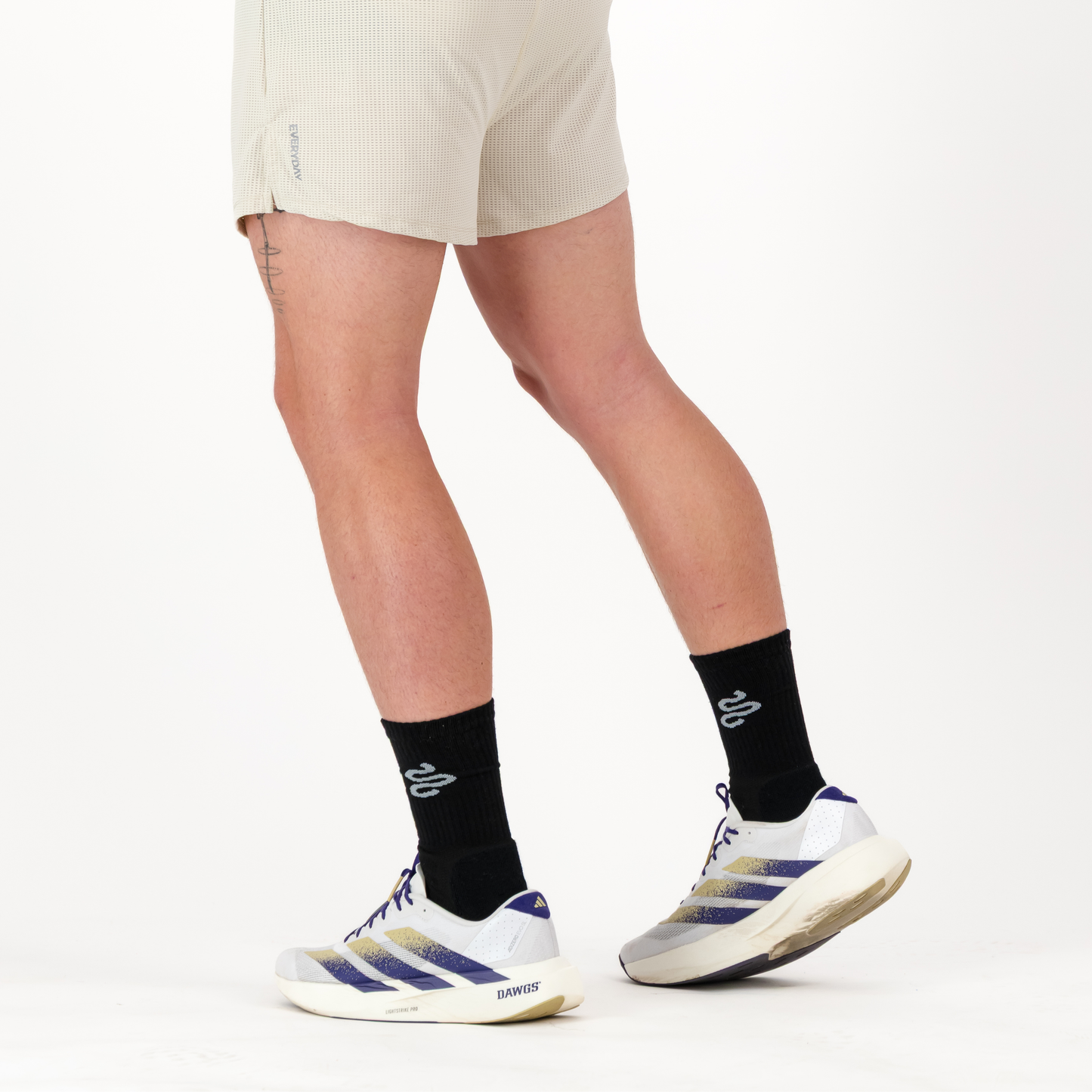 VITA MOHAIR CREW RUN SOCKS | BLACK