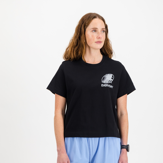 WOMENS SOLE COTTON TEE BLACK